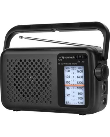 SUNSTECH Radio Portatil RPS760- con Cable- a Pilas- Negra