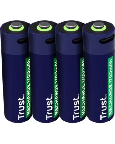 TRUST Pack de 4 Pilas AA 25631- Recargables