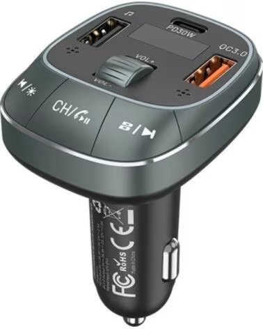 VENTION Transmisor FM- MP3- Bluetooth FFLB0- 1xUSB-Tipo C- 2xUSB- 30W