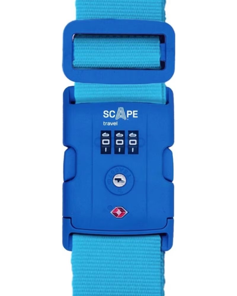 SCAPE TRAVEL Correa para Maleta con Combinacion E0120- Azul