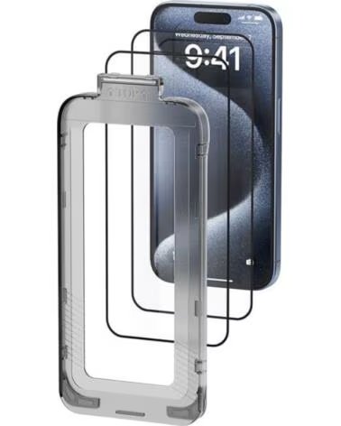 VENTION Pack de 2 Protectores de Pantalla de Cristal Templado KUPTCA-10 para iPhone 16 Herramienta de Instalacion Antipolvo