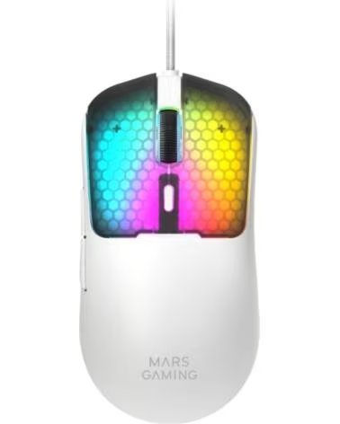 MARS GAMING Raton Gaming MM-Viper- Hasta 12800 DPI- Blanco