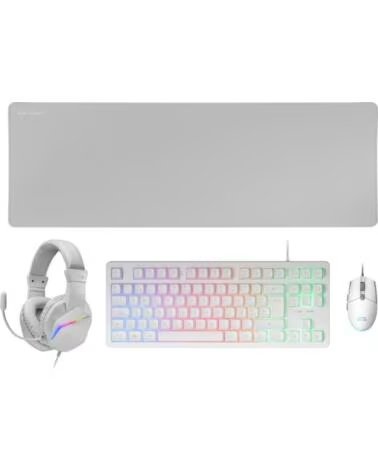 mars gaming Pack Gaming MCP-RGB3W- Teclado RGB Raton Optico Alfombrilla XXL Auriculares