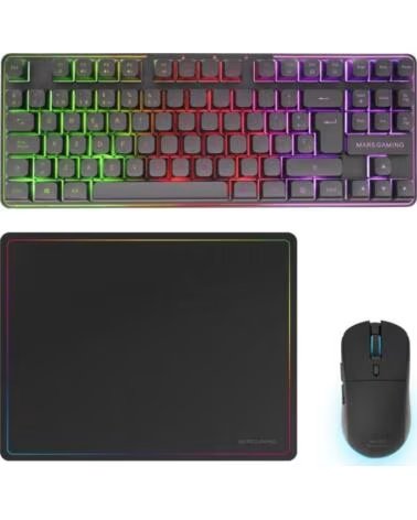 mars gaming Pack Gaming MCPWTKL- Teclado Inalambrico Raton Inalambrico Alfombrilla