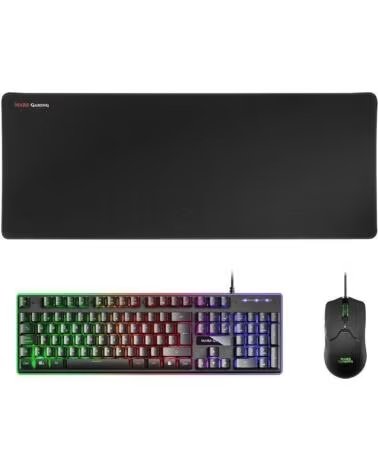 MARS GAMING Pack Gaming MCPX- Teclado H-MECH Raton Optico Alfombrilla- Negro