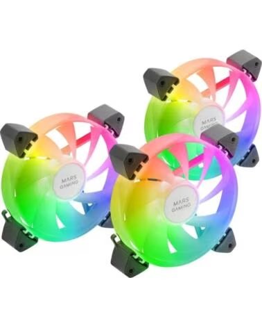 mars gaming Pack 3 Ventiladores MF-3A- 12cm- ARGB