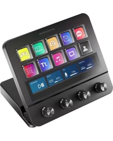 mars gaming Stream Deck MSD-PRO- 10 Teclas LCD 4 Diales Personalizables- Negro