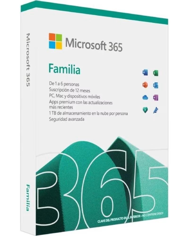 MICROSOFT 365 Familia- 6 Usuario- 1 Ano- 5 Dispositivos