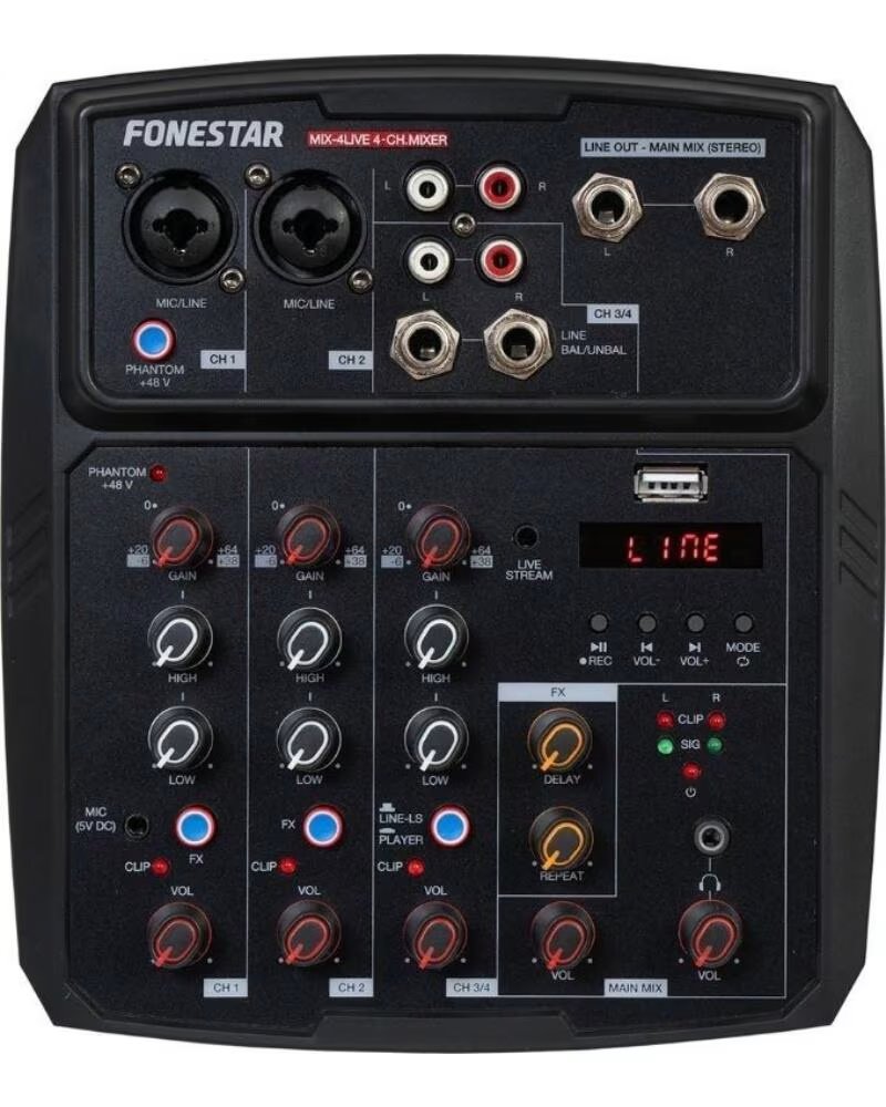 FONESTAR Mesa de Mezclas MIX-4LIVE
