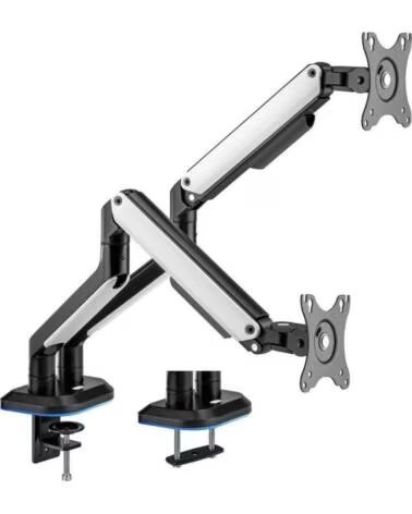 AISENS Soporte Gaming para 2 Monitores DT32TSR-297- hasta 9kg- con Iluminacion RGB