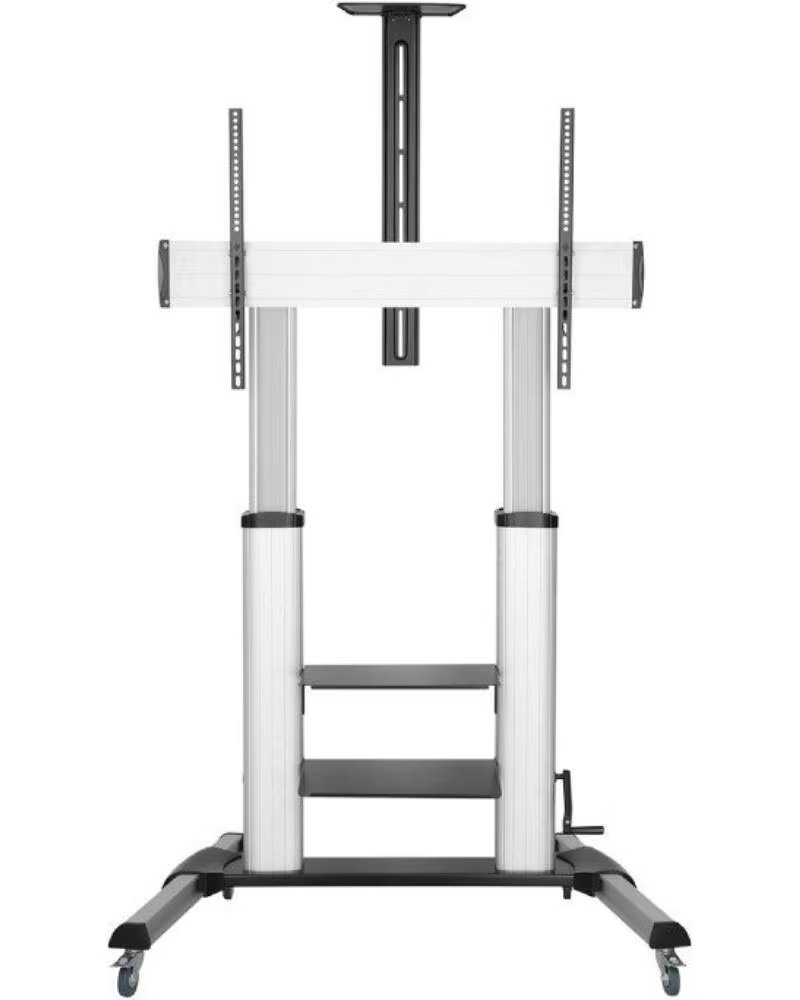 AISENS Soporte de Suelo Inclinable con Ruedas y Manivela FT100TE-125 para TV 60-100- hasta 100kg