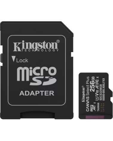 KINGSTON Tarjeta de Memoria CANVAS Select Plus 256GB microSD XC con Adaptador- Clase 10- 150MBs
