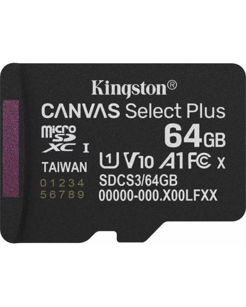 KINGSTON Tarjeta de Memoria CANVAS Select Plus 64GB microSD XC- Clase 10- 100MBs
