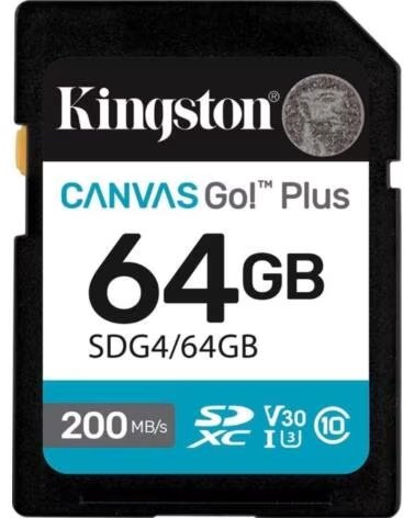 KINGSTON Tarjeta de Memoria CANVAS Go Plus 64GB SD XC- Clase 10- 200MBs