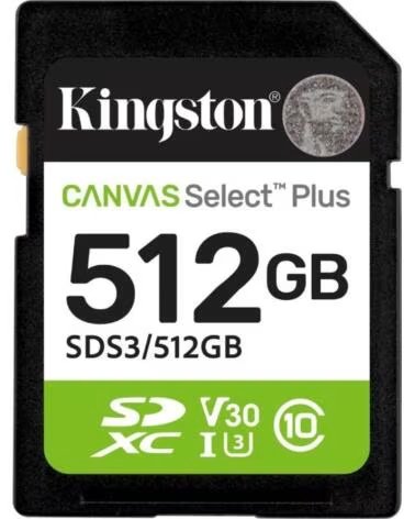 KINGSTON CARTÃO DE MEMÓRIA CANVAS SELECT PLUS 512GB SDXC CLASSE 10 150MB/S