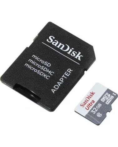 SANDISK Tarjeta de Memoria Ultra 32GB microSD HC con Adaptador- Clase 10- 100MB-s