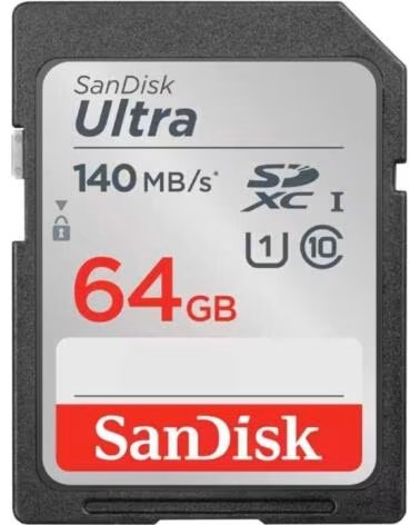 SANDISK Tarjeta de Memoria Ultra 64GB SD HC UHS-I - SDXC- Clase 10- 140MBs