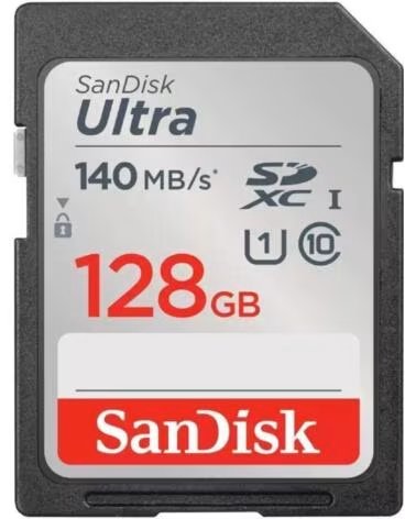 SANDISK Tarjeta de Memoria Ultra 128GB SD HC UHS-I - SDXC- Clase 10- 140MBs