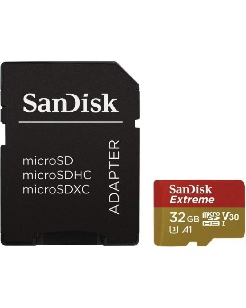 SANDISK Tarjeta de Memoria Extreme 32GB microSD HC UHS-I con Adaptador- Clase 10- 100MBs