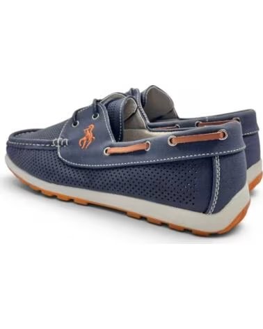TIMBOS PERFORATED BOAT SHOE FOR MEN, NAVY BLUE 133224 AZUL