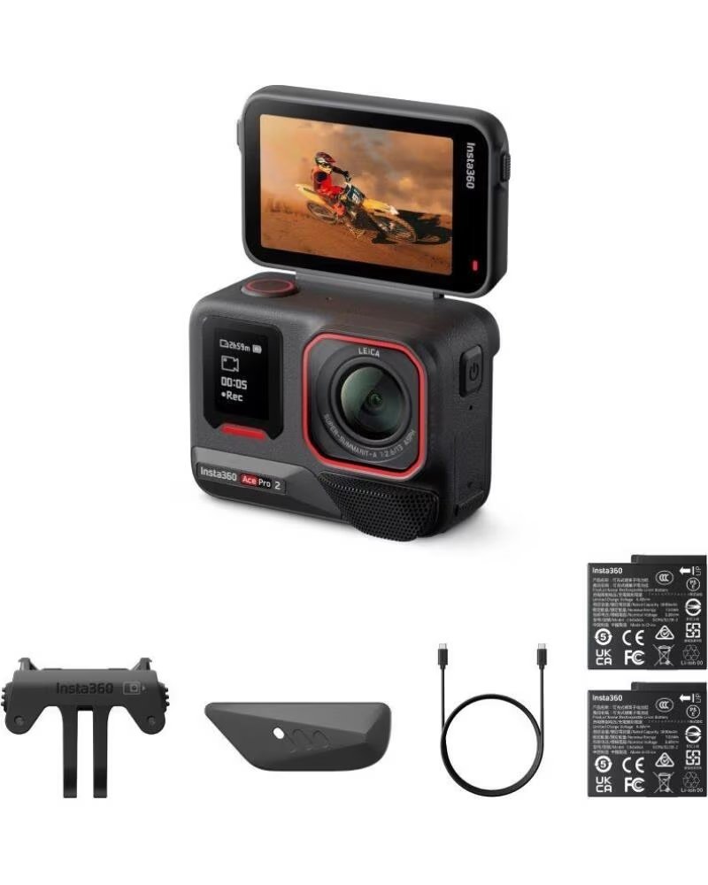 INSTA360 CÂMERA DE AÇÃO ACE PRO 2 8K COM PACK DE BATERIAS