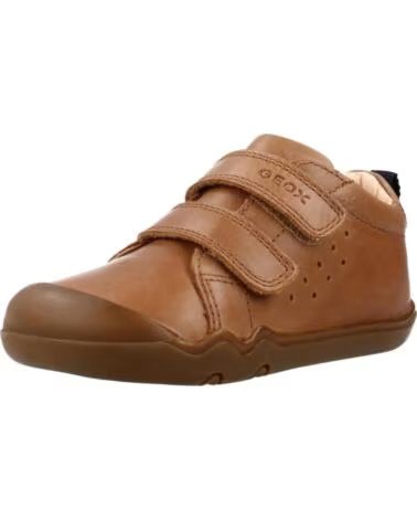 Sportif pour Fille et Garçon GEOX BASKETS B465WA B STEPPIEUP EN CUIR POUR ENFANT C6610 COGNAC