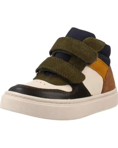 GEOX ZAPATILLAS NASHIK BOY CON CIERRE DE VELCRO C1M3X LT IVORY-DK GREEN