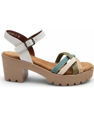 TIMBOS Sandalia tacon mujer blanco multicolor 133299 BLANCO