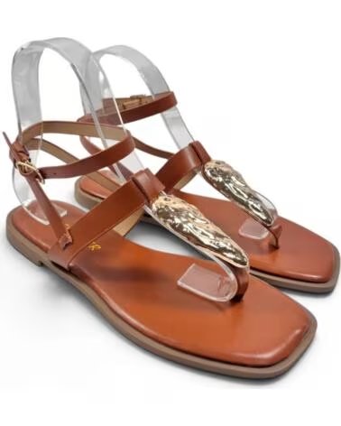 TIMBOS Sandalia esclava dedo plana mujer camel 133315 MARRóN