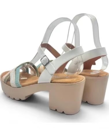 TIMBOS Sandalia tacon mujer blanco multicolor 133299 BLANCO