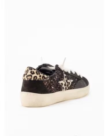 CETTI 1342 SNEAKER IN BRAUN MIT GLITZER- UND ANIMAL-PRINT-DETAILS MARRON