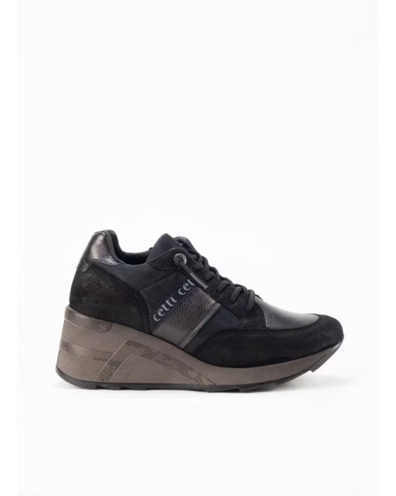 CETTI 1426 KEIL-SNEAKER IN SCHWARZ NEGRO