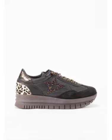 CETTI ZAPATILLAS 1259XL MARRÓN CON DETALLE DE ESTRELLAS Y ANIMAL PRINT MARRON