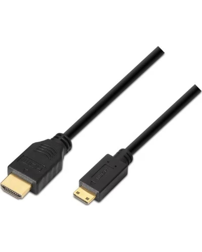 AISENS Cable HDMI A119-0115- HDMI Macho - Mini HDMI Macho- Hasta 10W- 720Mbps- 3m- Negro