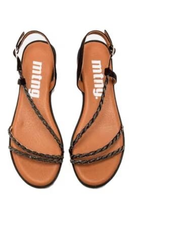 MTNG Sandalias Planas Mujer Mustang 56612 Negro NEGRO