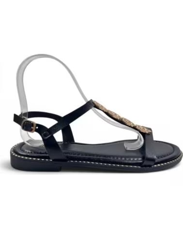 TIMBOS SANDALE ESCLAVE PLATE FEMME 133311 NOIR NEGRO