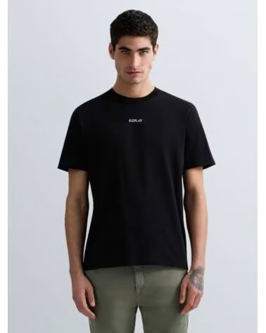 REPLAY JEANS T-SHIRT MIT LOGO VORNE NEGRO