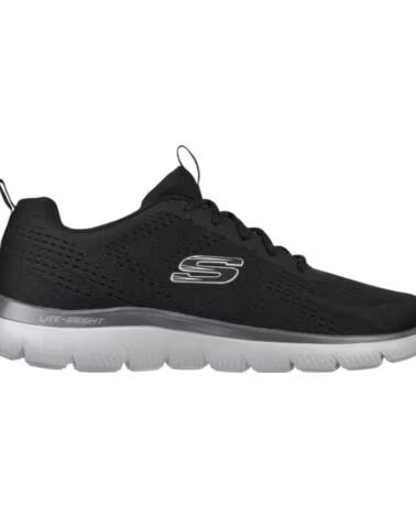 SNEAKERS UOMO SKECHERS SUMMITS TORRE NERO-GRIGIO BLACK MESH-TAUPE TRIM