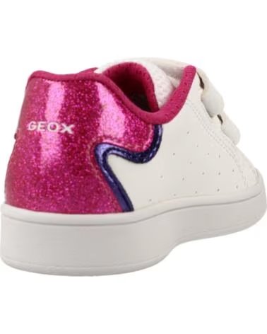 GEOX BASKETS MODÈLE B365MA SPORTIVES À VELCRO BLANC ET FUCHSIA BLANCO