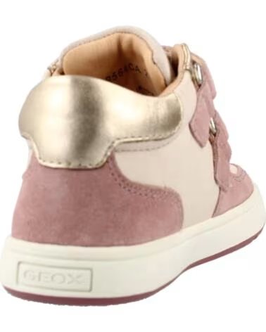 GEOX TÉNIS B BIGLIA GIRL EM PELE MARFIM E ROSA BEIG