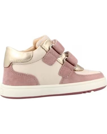 GEOX TÉNIS B BIGLIA GIRL EM PELE MARFIM E ROSA BEIG