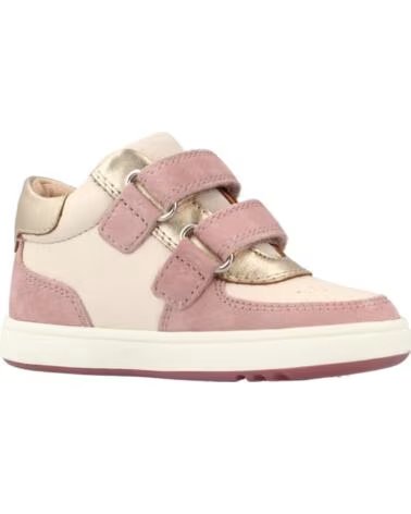 GEOX TÉNIS B BIGLIA GIRL EM PELE MARFIM E ROSA BEIG
