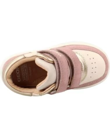 GEOX TÉNIS B BIGLIA GIRL EM PELE MARFIM E ROSA BEIG