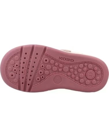 GEOX TÉNIS B BIGLIA GIRL EM PELE MARFIM E ROSA BEIG