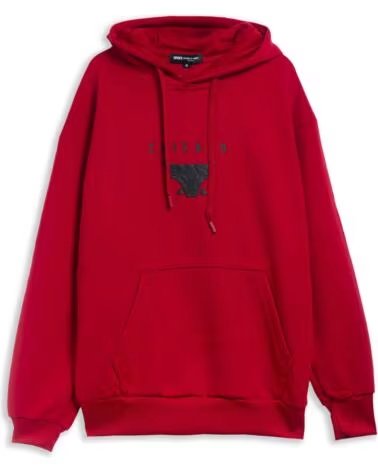 OVER STREET Sudadera roja bull chicago hoodie ROJO