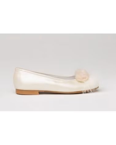 Schuhe für Mädchen ANGELITOS 993 FESTLICHE BALLERINAS AUS BEIGEM LEDER BEIGE