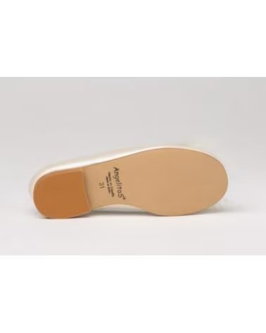 Schuhe für Mädchen ANGELITOS 993 FESTLICHE BALLERINAS AUS BEIGEM LEDER BEIGE