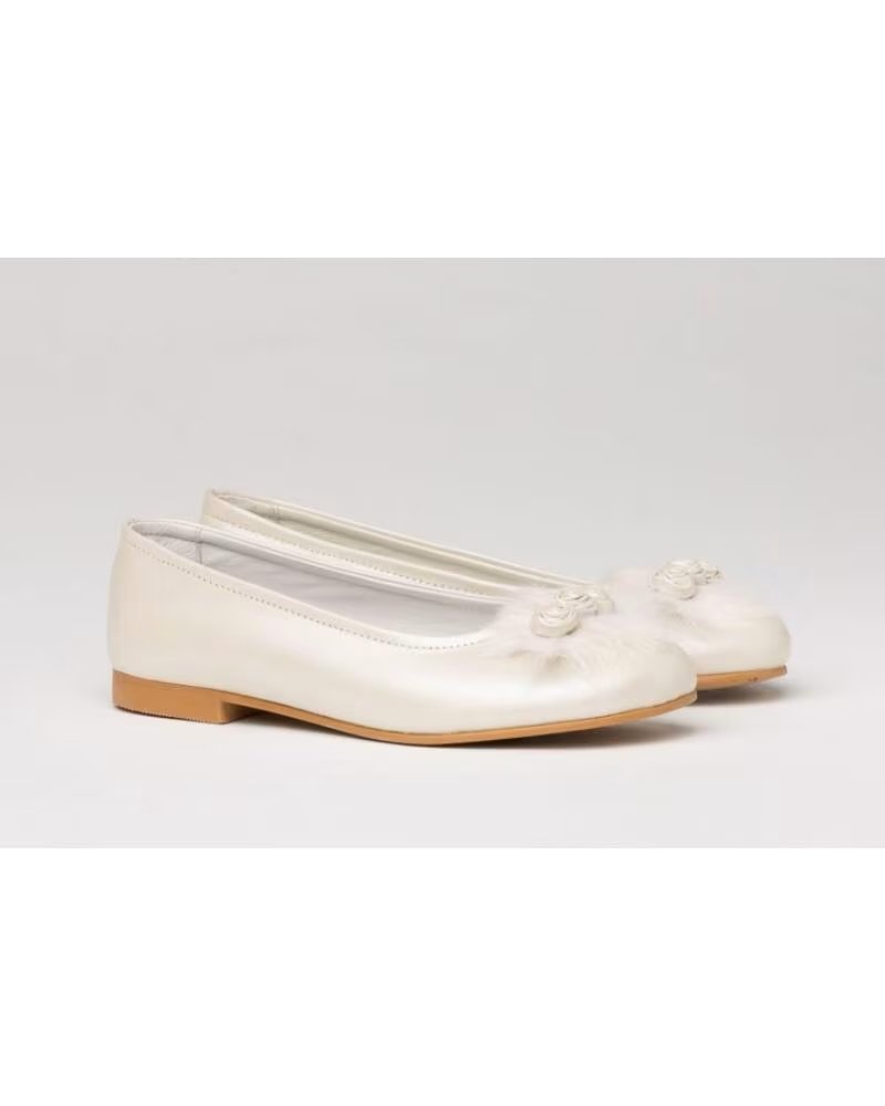 Sapatos de Menina ANGELITOS BAILARINA DE CERIMÓNIA 994 EM PELE BEGE BEIGE