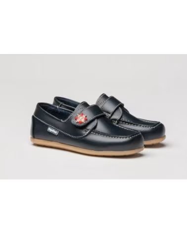 für Mädchen und Junge LEDER BOOTSSCHUHE 522 ANGELITOS MARINEBLAU MARINO