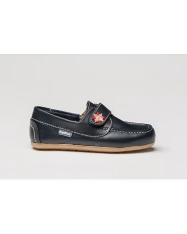 für Mädchen und Junge LEDER BOOTSSCHUHE 522 ANGELITOS MARINEBLAU MARINO